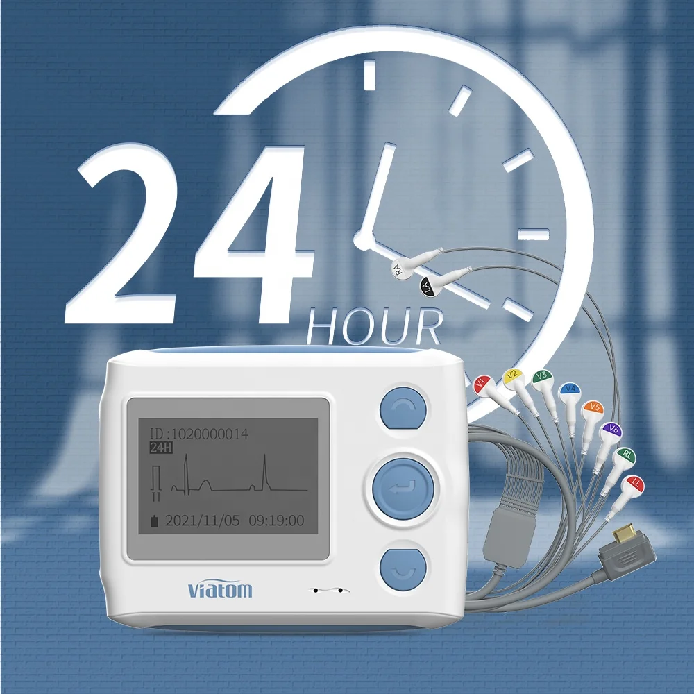 Viatom Th12 Portable Holter E cg Mon itor Ambulatory 24 Hour Heart Rate Cardiac Mon itor Dynamic E cg Machine 12 Channel