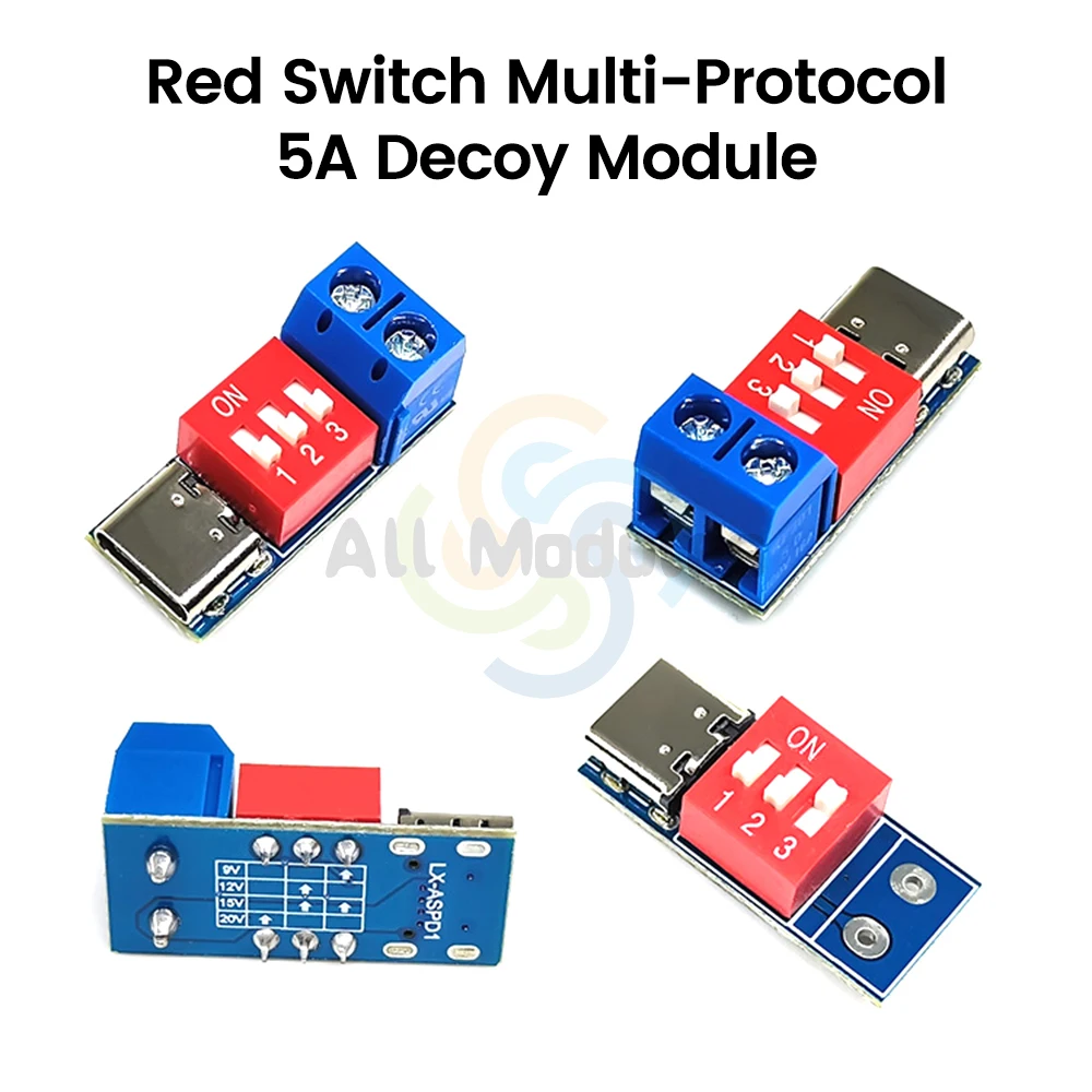 PD/QC decoy fast charging trigger module adjustable voltage dial code adjustment 5V9V12V20V type-c interface