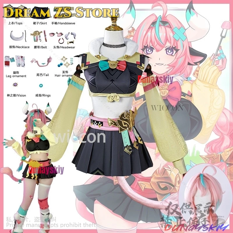 

Varesa Cosplay Game GENSHIN IMPACT Costume Uniform Furry Headwear Lingeries Dress Jirai Kei Lolita Wig For Girl Woman Customized