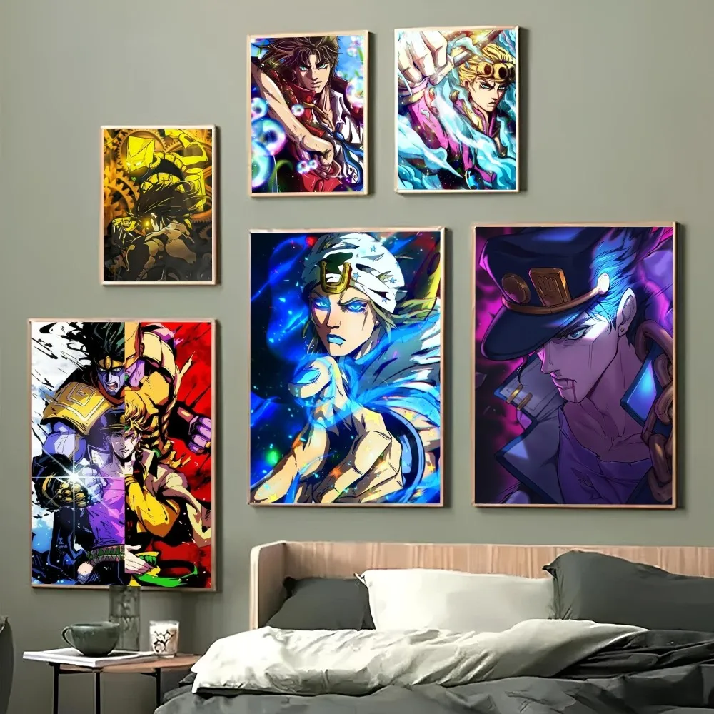 1 szt. Plakat JoJo Bizarre Adventure Anime samoprzylepna sztuka wodoodporna papierowa naklejka kawiarnia Bar dekoracja ścienna do pokoju