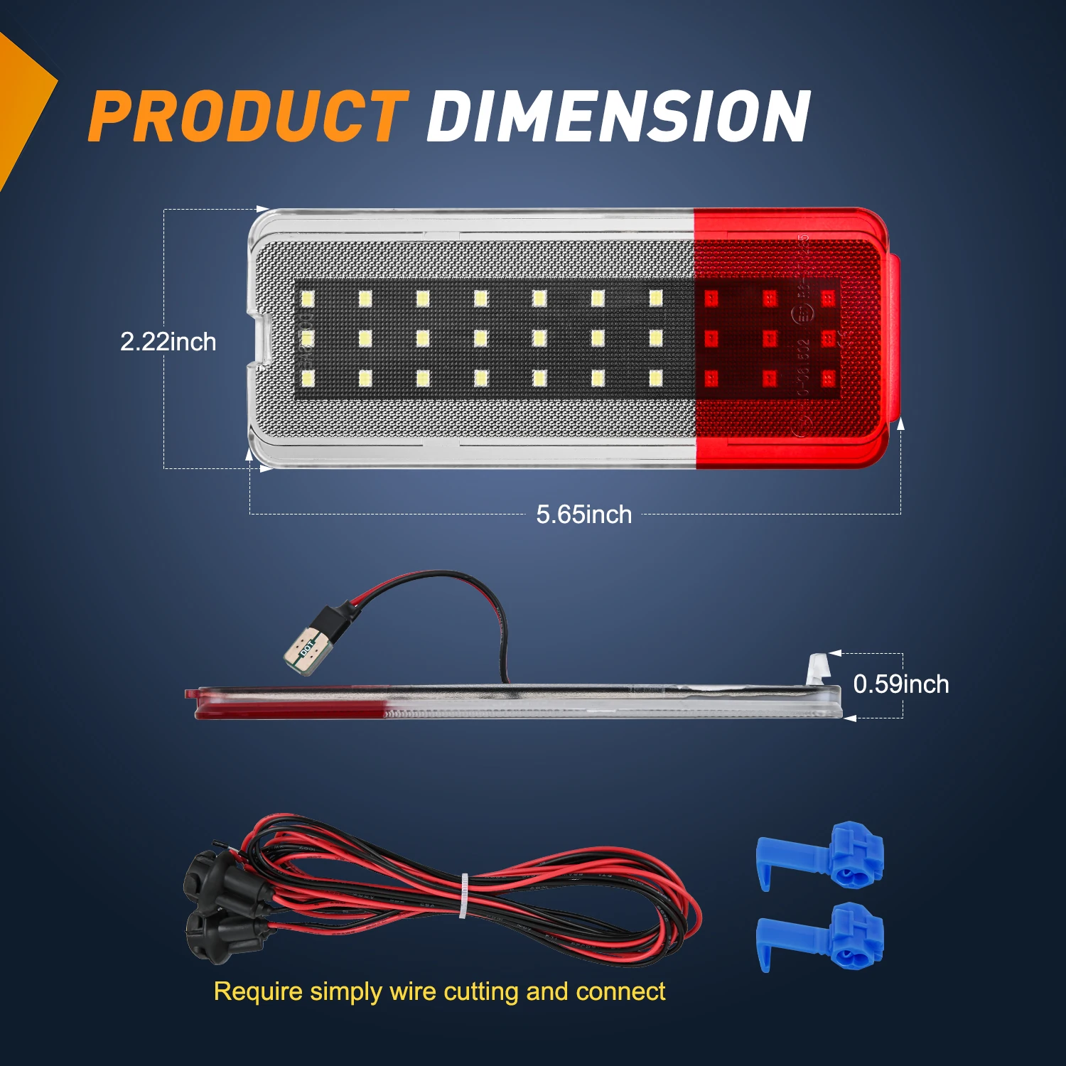 Nilight 2PCS LED Door Panel Courtesy Light for Ford 1999-2007, White Red | for Ford F250 F350 F450 F550 Super Duty 1999-2007 Excursion 2000-2005, Interior Lights Plug and Play