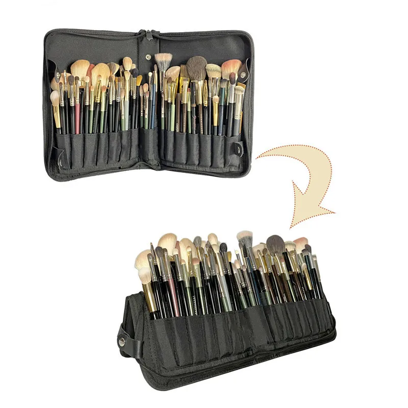 Makeup Artist Bag Large-Capacity Folding Cosmetic Brush Storage Bag Home Bathroom Brushes Holder Desktop Lipstic Organization