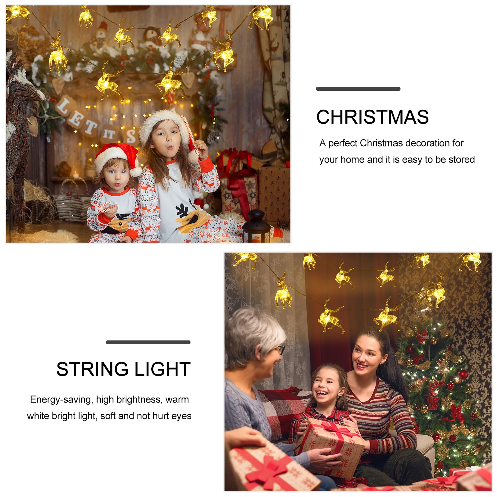 1 قطعة LED عيد الميلاد الرنة سلسلة ضوء مصباح لعيد الميلاد حفلة أضواء الزخرفية جو احتفالي الدافئة عطلة الديكور