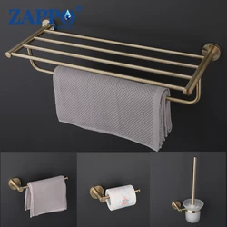 ZAPPO Bathroom Accessories set Brushed Gold Towel Bar Rack Towel Shelf  Paper Holder Wall-mount Toilet Brush 304 Stainless Steel