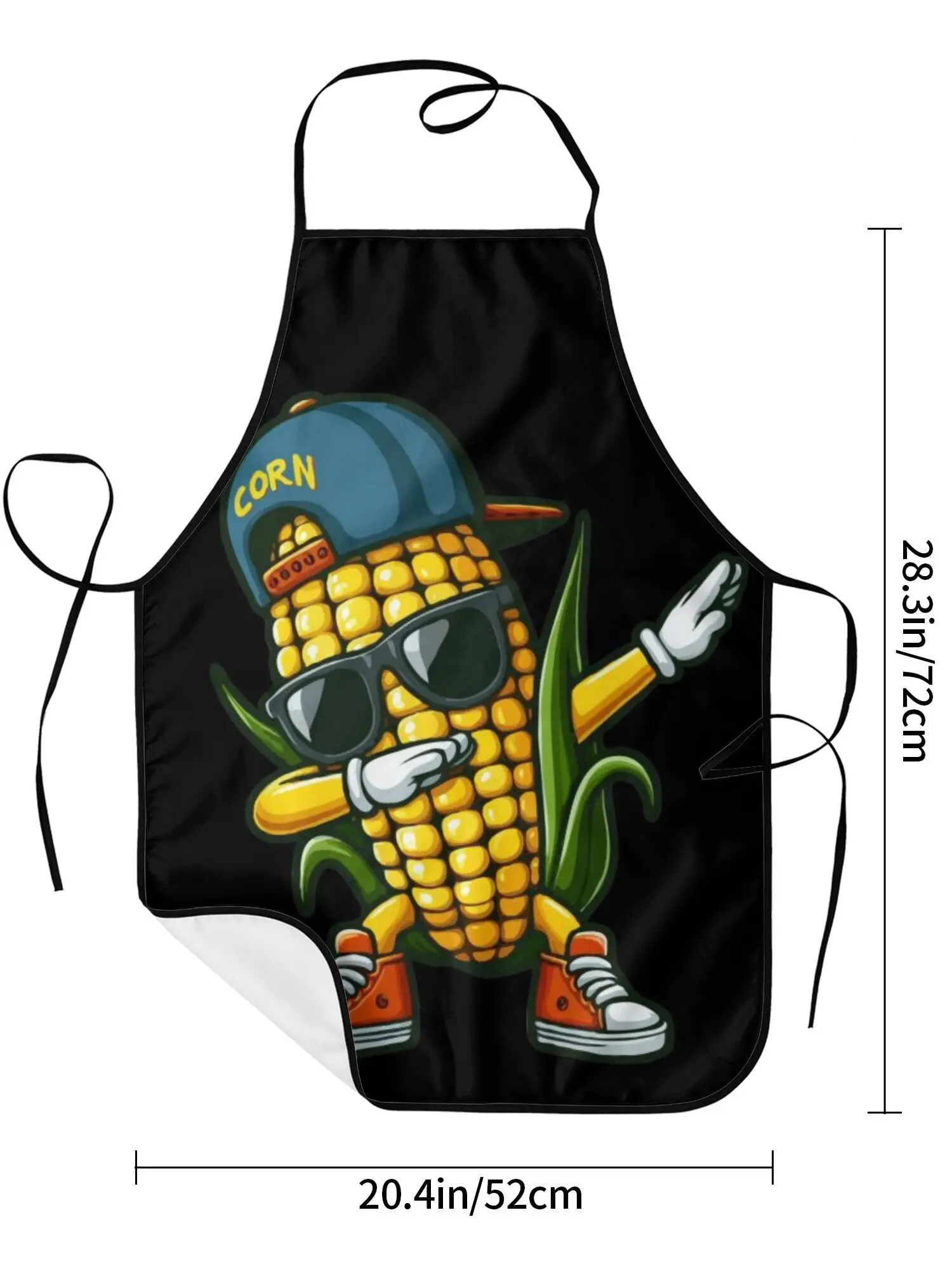 Funny Corn Character Apron Cooking Baking BBQ Kitchen Apron Gift for Gardener Chef Picnic Wear