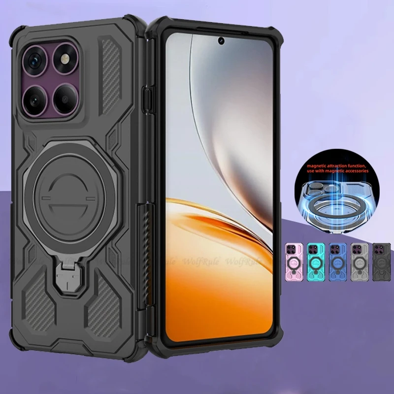 Para Moto Edge 60 Pro funda Motorola Moto Edge 60 Pro Capas parachoques atracción anillo de adsorción soporte Fundas Moto Edge 60 Pro