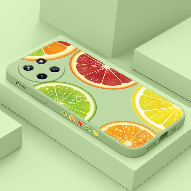 

Colorful Fruits Phone Case For OPPO Realme 14 13 12 11 10 9 9i 8 8i 7 Pro Plus C35 C21Y C25Y C25 4G 5G Liquid Silicone Cover