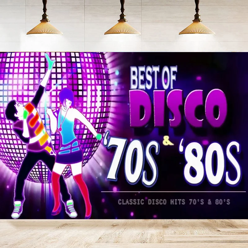Photography Backdrop 60's 70's 80's For Disco Theme Banner Birthday Party Interior Decor Background Portrait Shooting Poster