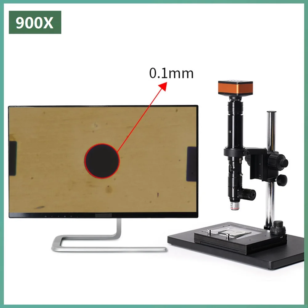 400X 900X 1400X 2400X Zoom Coaxial Lens Light Achromatic Objective for Video Microscope Camera PCB IC Chip inspection Research