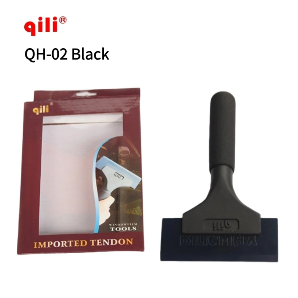 QILI QH-02 Black Aluminum Handle Scraper Car Window Tint Squeegee Glass Windshield Water Wiper Rubber Blade Scraper