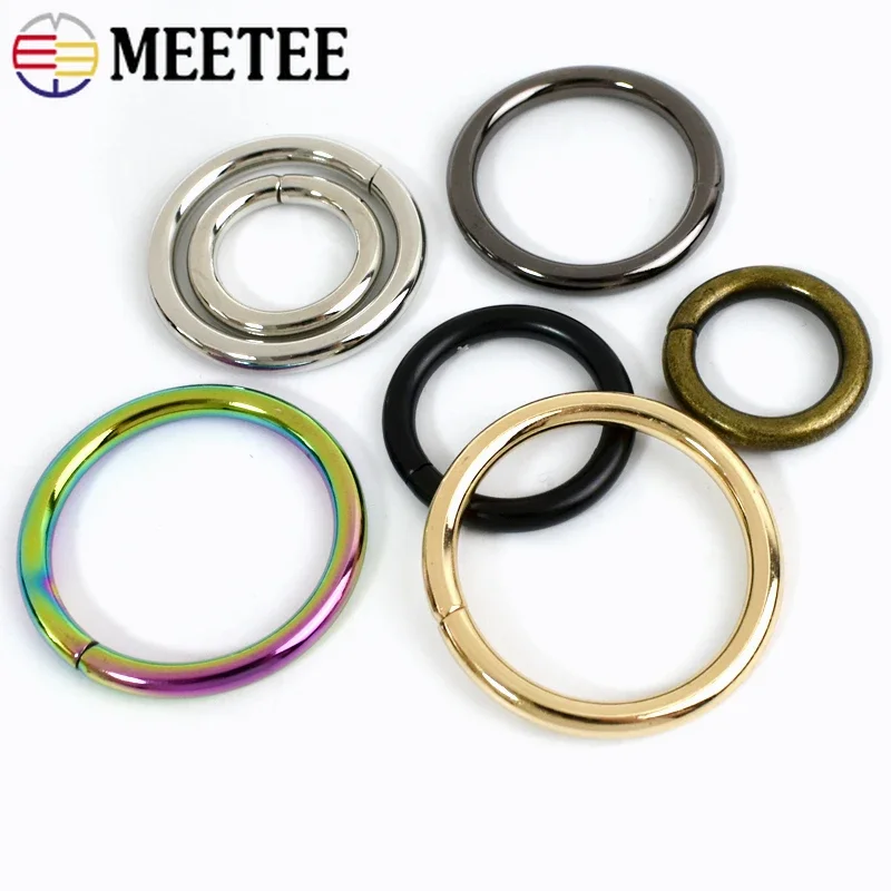 5/10Pcs 12/16/20/25/32/38/50mm Metal O Ring Buckles Bag Strap Rings Belt Webbing Clasps Adjuster Buckle DIY Hardware Accessories