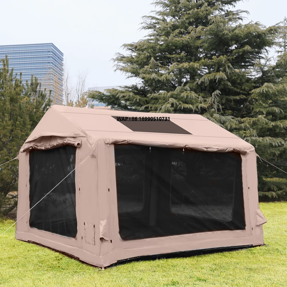 

Hot Sale New Arrival Portable Oxford Fabric Inflatable Tent with Big Window Waterproof Winter Camping Tents