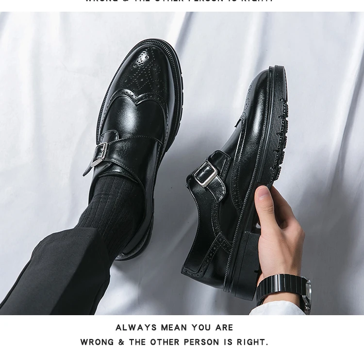High Quality Brogues Party Wedding Shoes For Men Formal Office Men's Dress Shoes Slip On Casual Leather Business Loafers Shoes