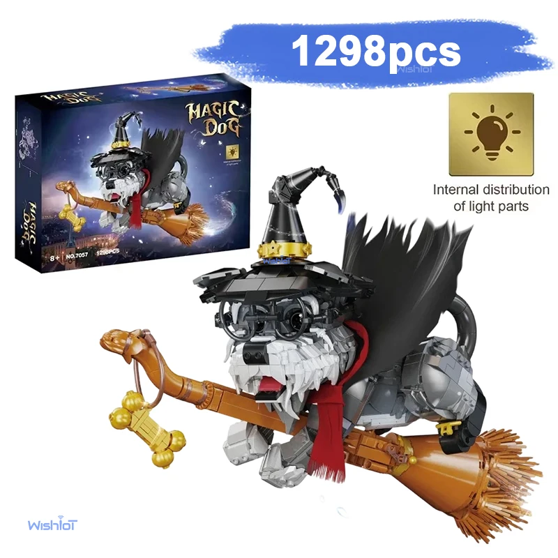 

Серия идей Волшебный шнауцер, собака, строительный блок, креативный эксперт, модель волшебника с животными, кирпичные игрушки для детей, подарок на день рождения MOC