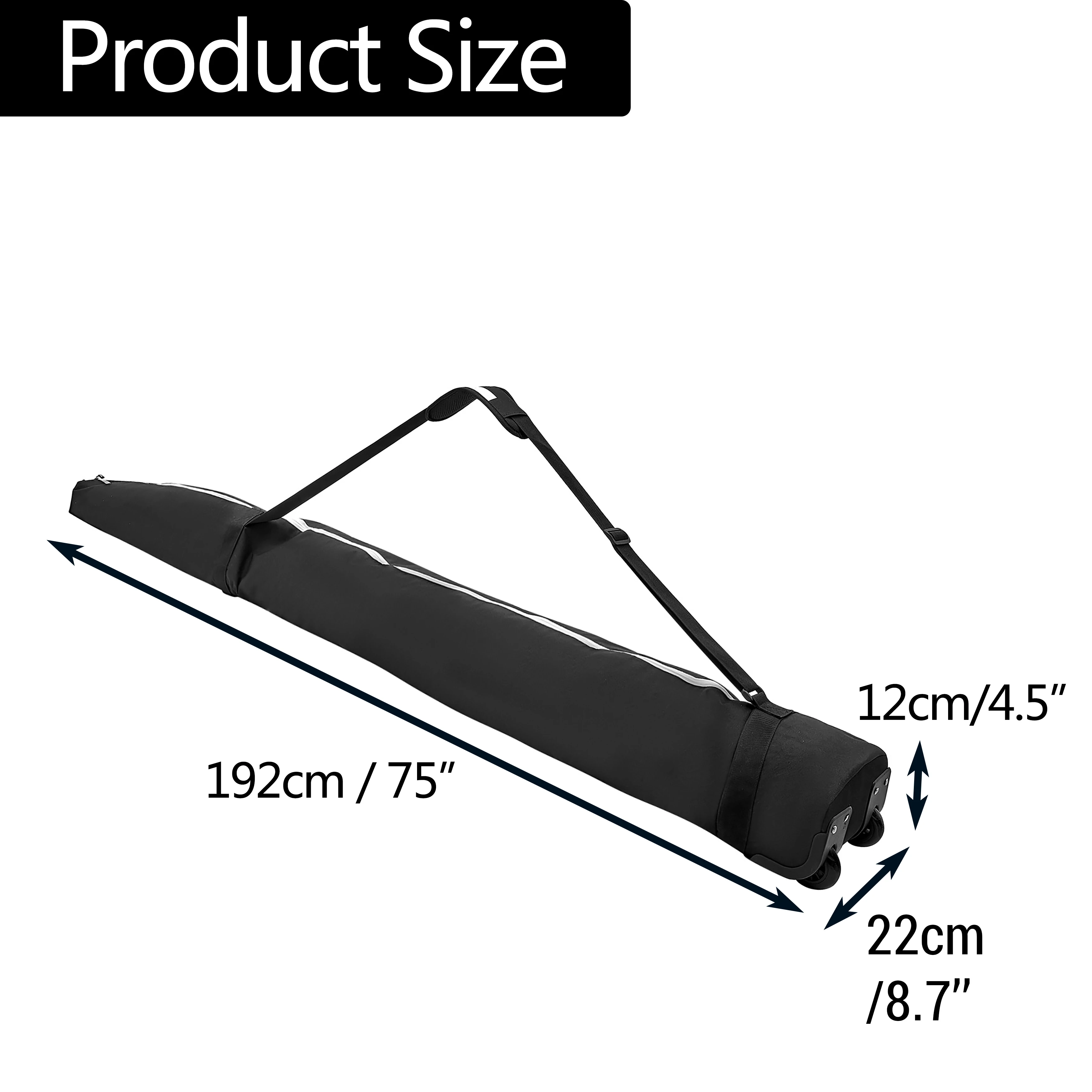Roller Snowboard Bag with Wheels Waterproof Ski Equipment Storage Bag