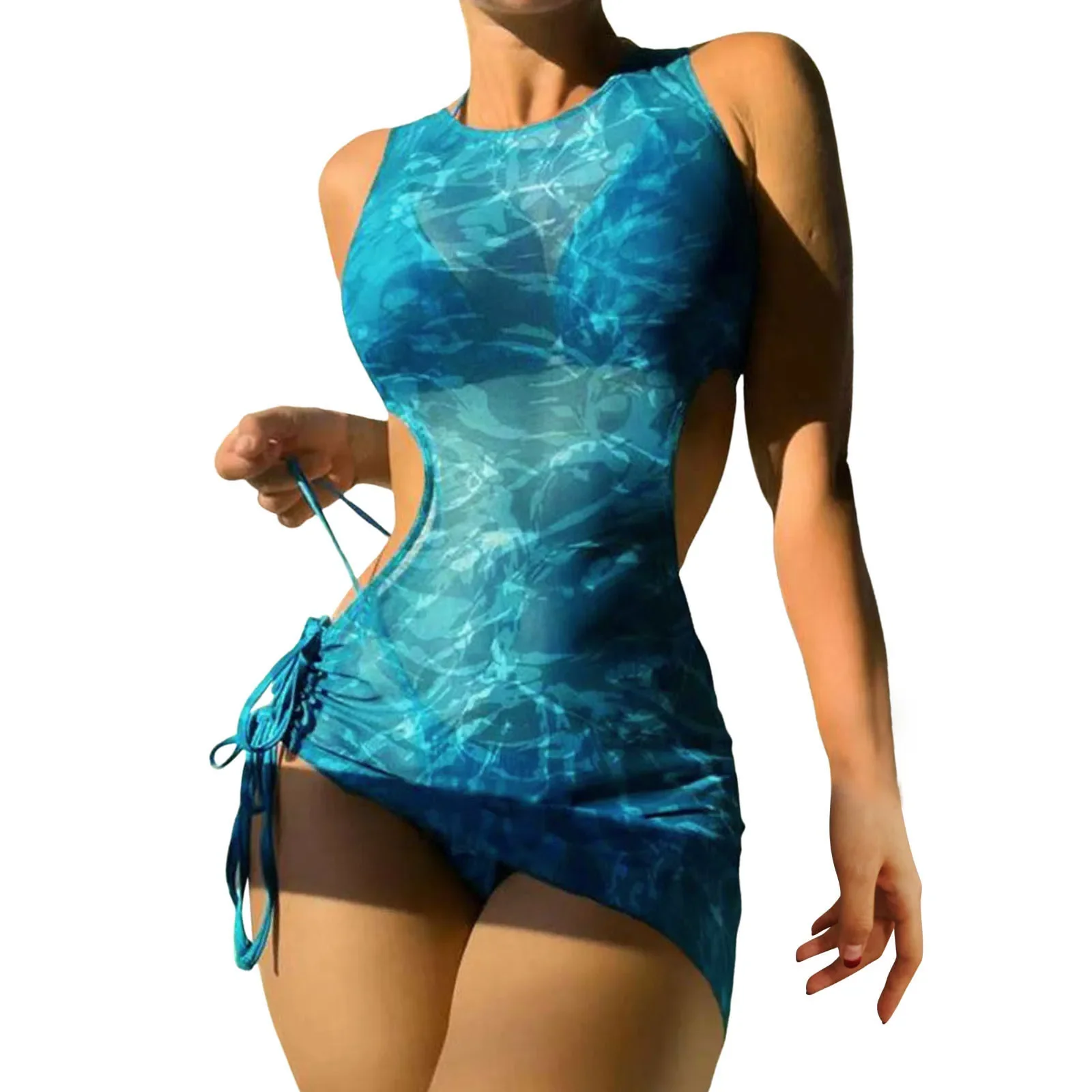 Bathing Suits For Girls Women Lacing Prints Swimwear Summer Three Piece Swimsuit Beach Bikini Maillot De Bain Femme