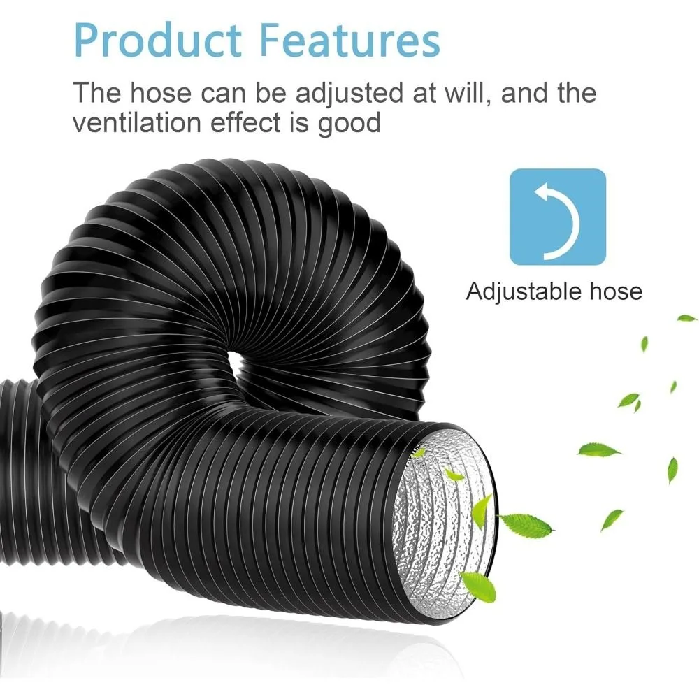 6/7 inch Dryer Vent Hose Aluminum Foil Insulated Air Ducting 3 Layer Protection Heavy-Duty Exhaust Pipe Heating Cooling