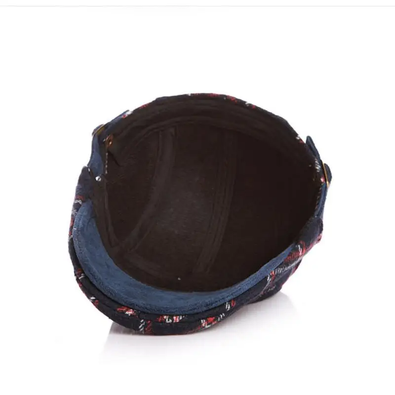 유아 어린이 격자 무늬 베레모 모자 아기 소년 모직 플랫 캡 조정 가능한 카스 켓 봄 가을