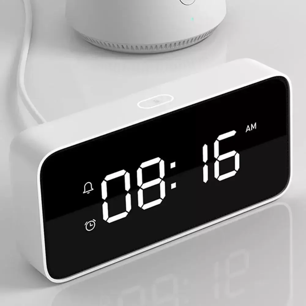 Xiaomi Xiaoai Smart Alarm Clock AI Voice Broadcast Clock ABS Desktop Clock Automatic Time Calibration Smart XiaoMi Home App