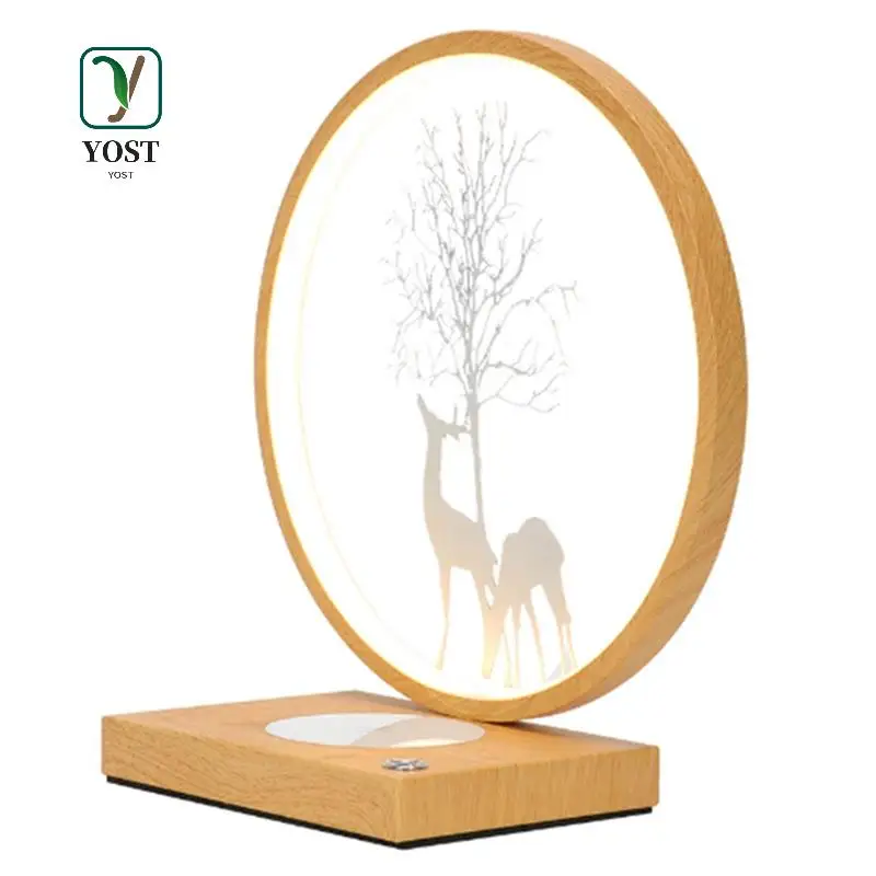 

YOST-LED Desk Lamp Wireless Charger For Mobile Phone Lighting Desk Lamp Desktop Nightstand Decoration A