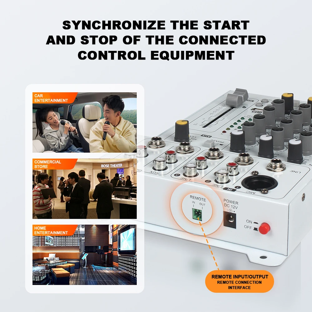 Car Audio Mixer 4 Band EQ Professional Automotive Sound Mixing Console 12V Audio Processor USB Audio Play view 4