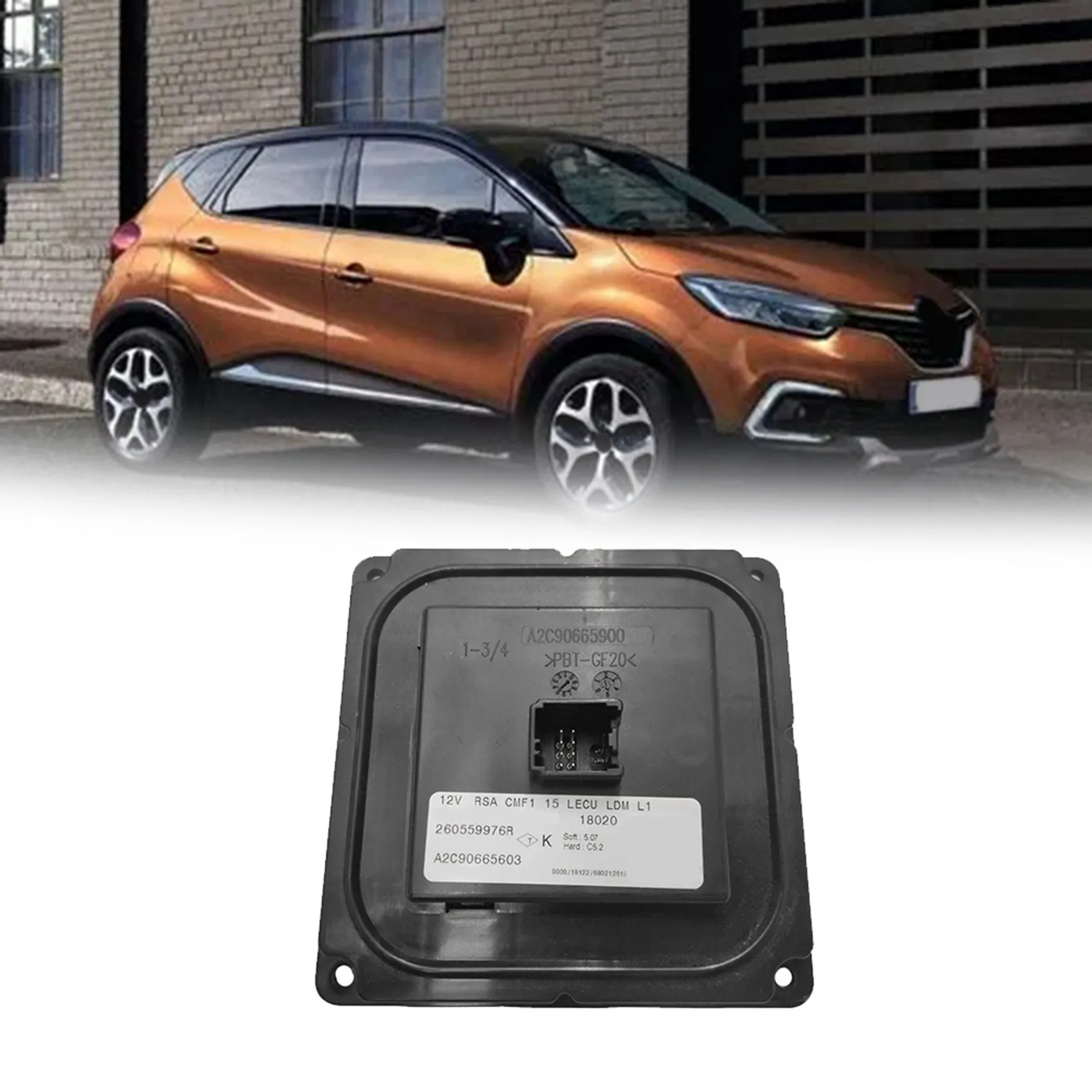 2X Car Headlight Driver Unit 260559976R For Renault Megane Captur 2013-2019 Running Daytime Light Module A2C90665603