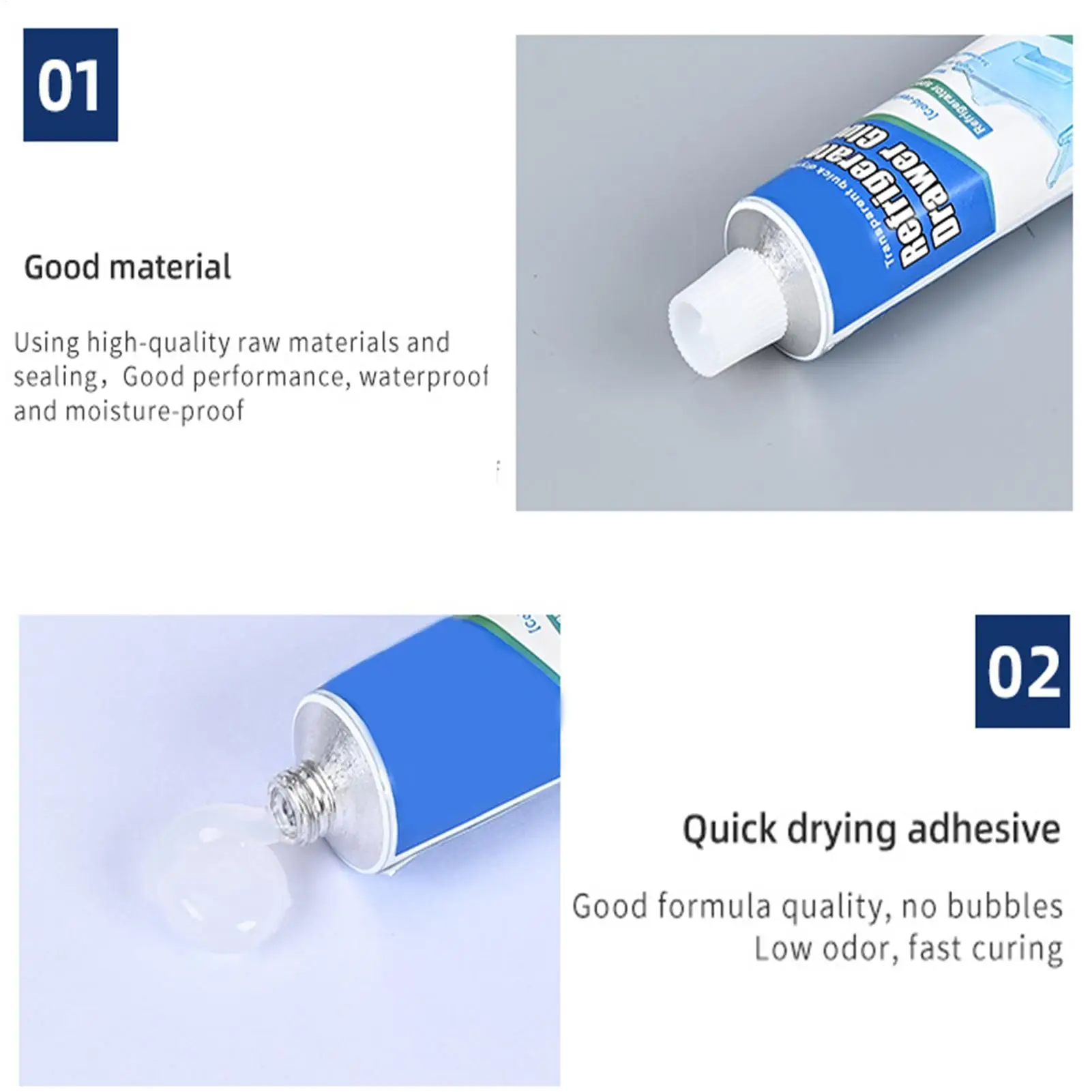 30ml Refrigerator Repair Glue Cold Resistant Waterproof Adhesive for Fridge Drawer DoorSeal Quick Drying for Plastic Glass