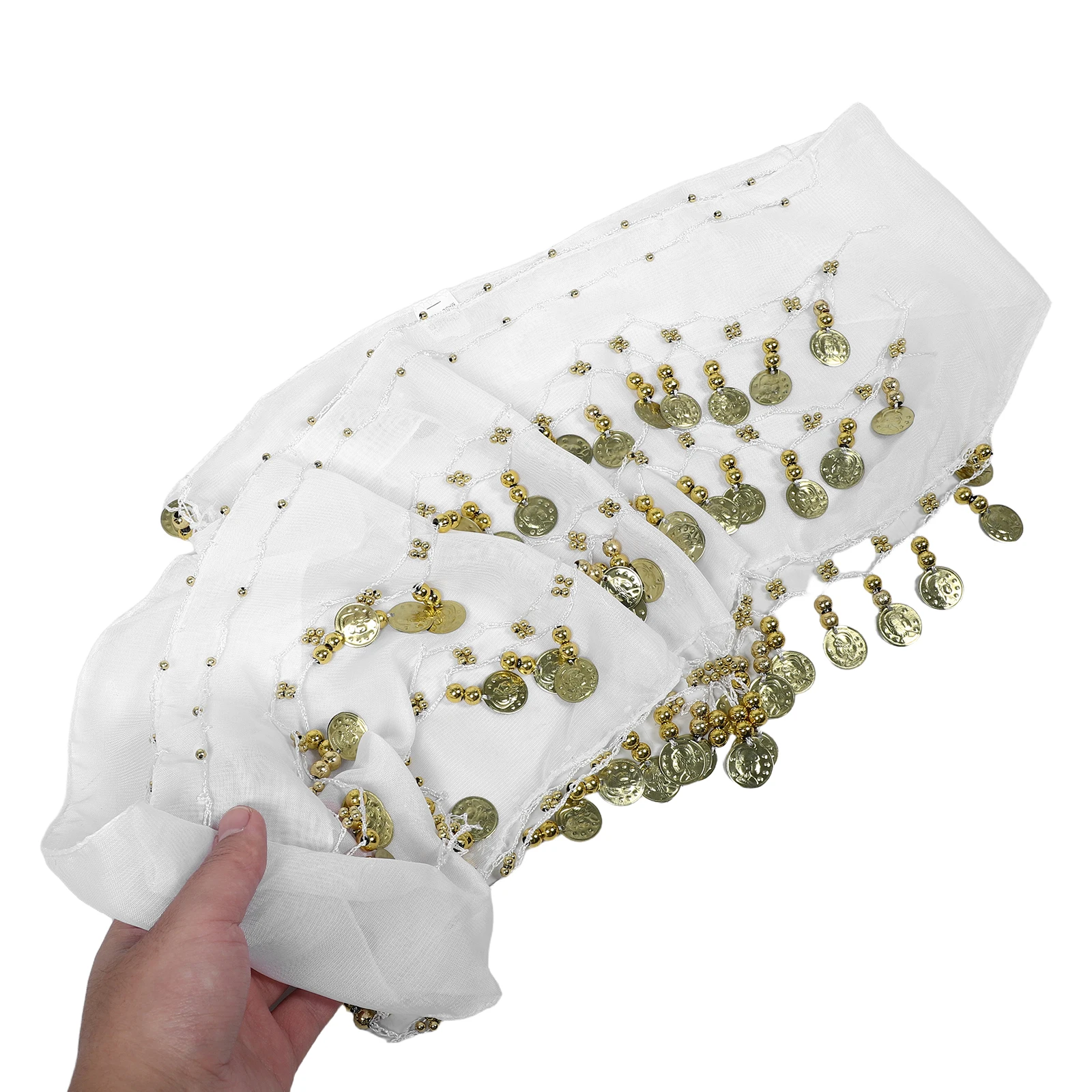 

Chiffon Belly Dance Hip Scarf 3 Layers 72 Coins Women Waist Chain Belt Exotic Design Dance Accessory for Festival Performance