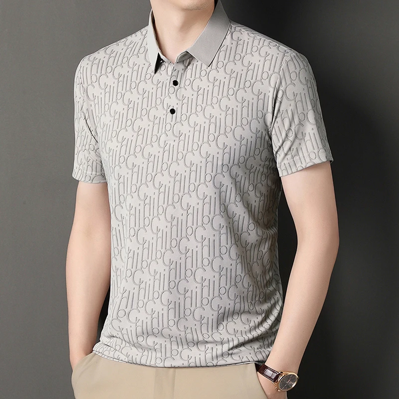 

T-shirt solid color polo shirt round neck men's simple and loose basic style half sleeve 2025 summer polo shirt lapel
