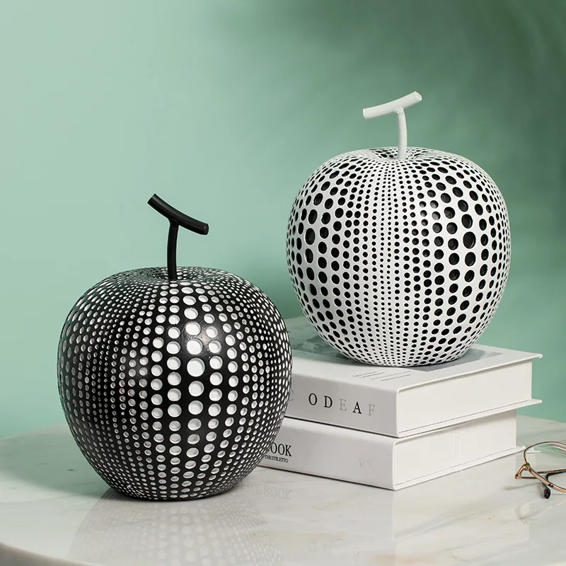 

Apple Decorations with Polka Dots, Resin Crafts Ornaments, Home Creative Living Room Foyer Decorations