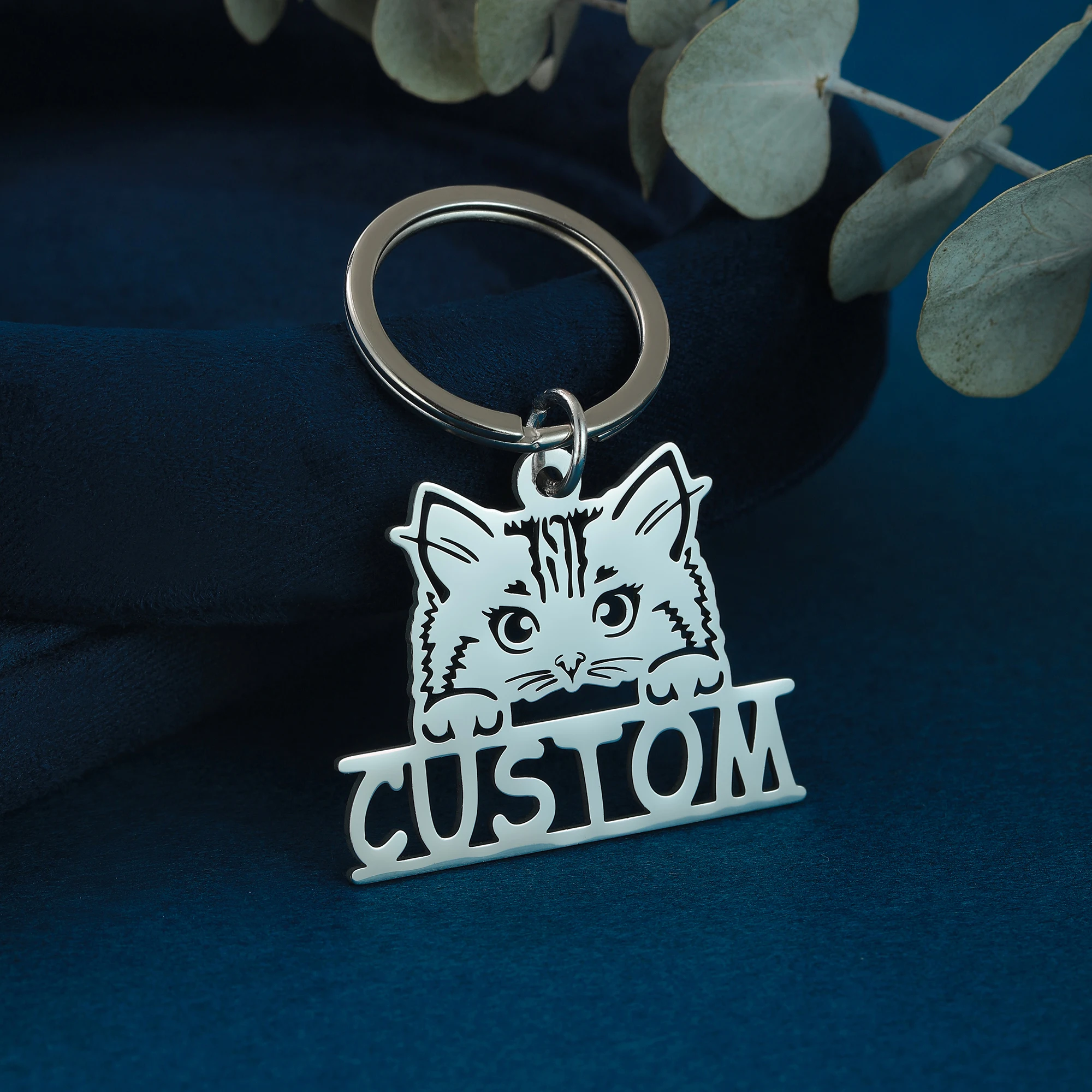 Cute Animals Kittens Custom Stainless Steel Keychains Men's and Women's Backpacks Hanging Chains Jewelry Party Gifts