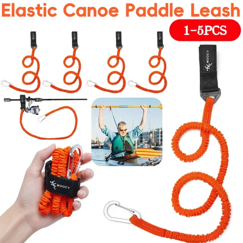 Correa elástica para remo de canoa y Kayak, correa de seguridad para tobillo para Surf, cuerda enrollada ajustable para tabla de carrocería, cuerda antipérdida, 1-5 uds.