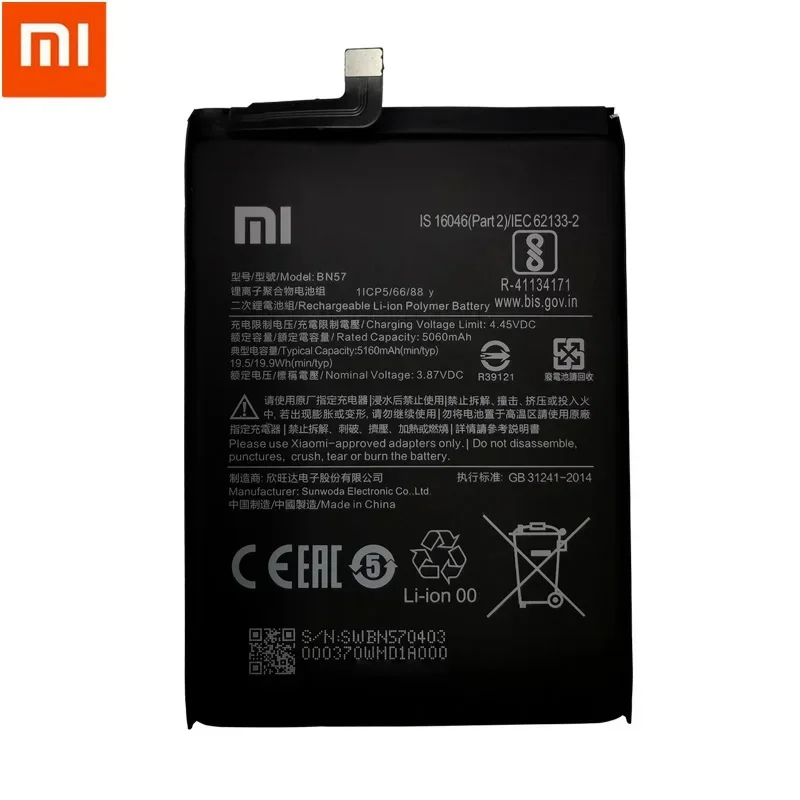 2024 Years 100% Original BN57 BN61 6000mAh Phone Replacement Battery For Xiaomi Pocophone X3 Poco X3 Pro Batteries Fast Shipping