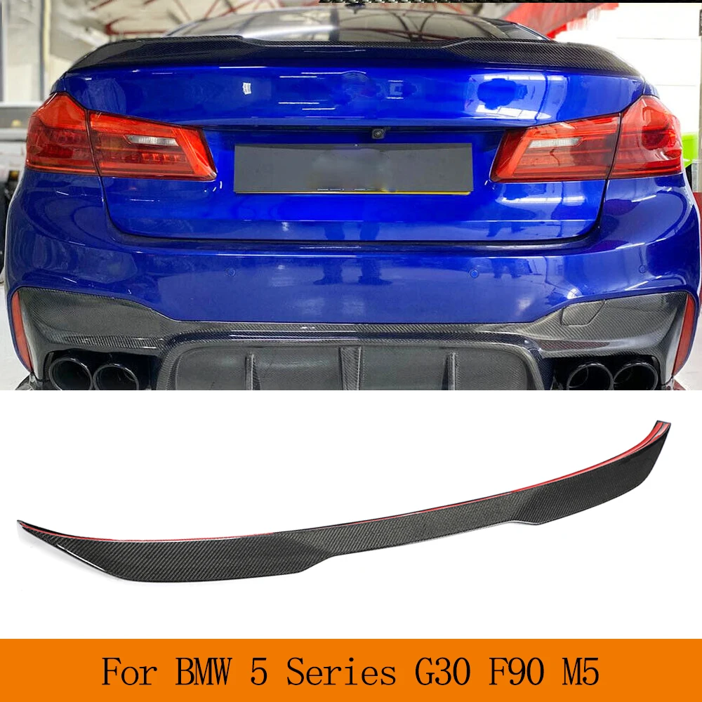 

Rear Trunk Spoiler Boot Lip Wing Lid Spoiler For BMW 5 Series G30 F90 M5 2018 - 2020 Sedan 4 Door Real Carbon Fiber / FRP