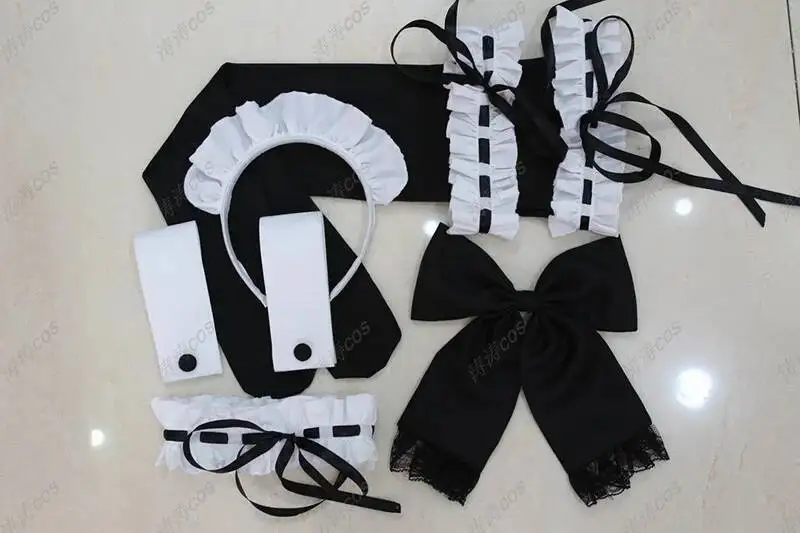 لعبة مصير البقاء ليلة صابر تأثيري حلي الفتيات مثير خادمة فستان لطيف خادم دعوى هالوين كرنفال الزي الرسمي مخصص