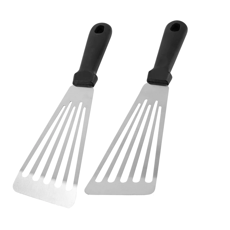 Slotted Fish Spatula, Fish Turner, Beveled Edge, Turning Flipping Kitchen Tool For Grilling Frying Set Of 2