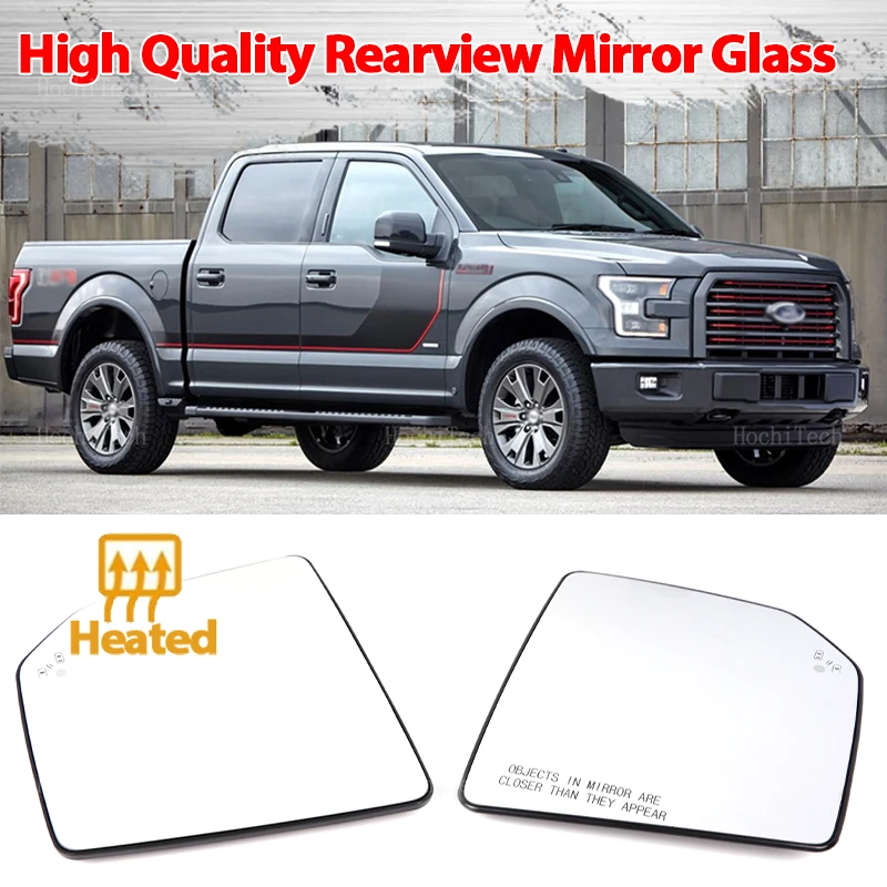 Left Right Wing Mirror Glass Heated Side For Ford F-150 F150 XL King Ranch Platinum Raptor SuperCrew 2015-2020 with Blind Spot