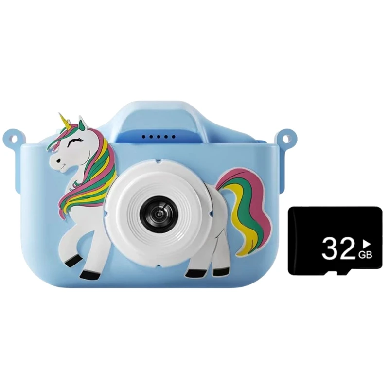 Fotocamera digitale per bambini a doppia lente per cartoni animati Videoregistratore ad definizione Fotocamera trasferibile