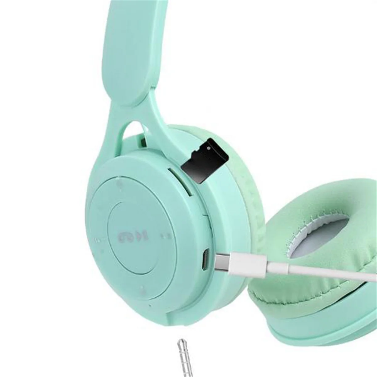 Headband Bluetooth Headset Y08 Wireless Bluetooth Headset Portable Foldable Children Headset Green