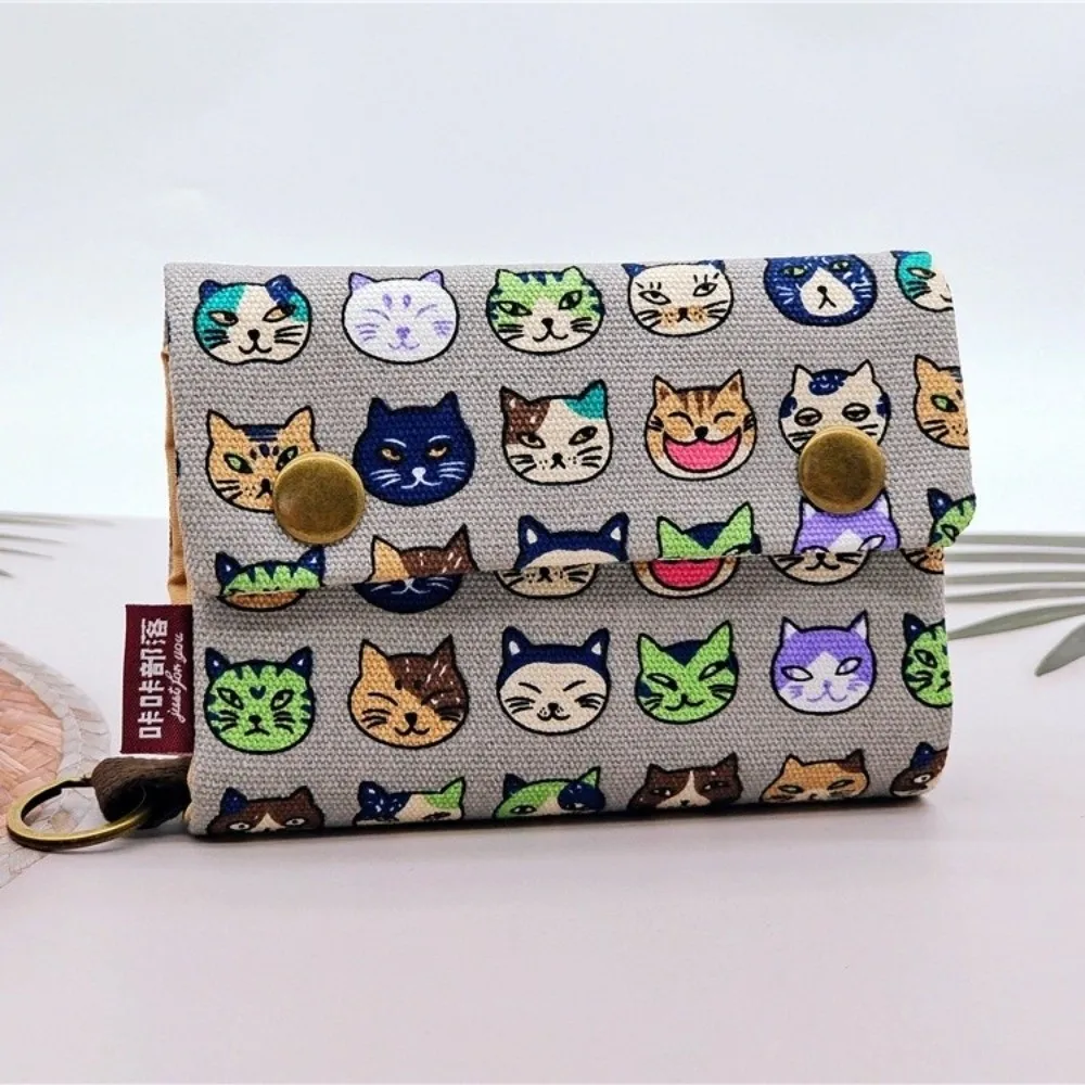 المحمولة خمر محفظة نسائية للعملات المعدنية قماش أضعاف الكرتون المطبوعة محفظة حقيبة التخزين سستة تغيير المال المنظمون النساء الرجال