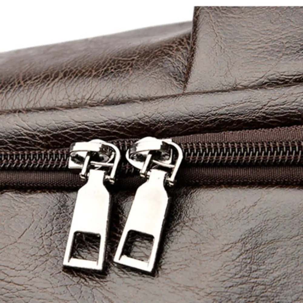 PUレザーラップトップスクールバッグシンプル防水大容量バックパックデイパックソリッドカラーカレッジバックパックアウトドア