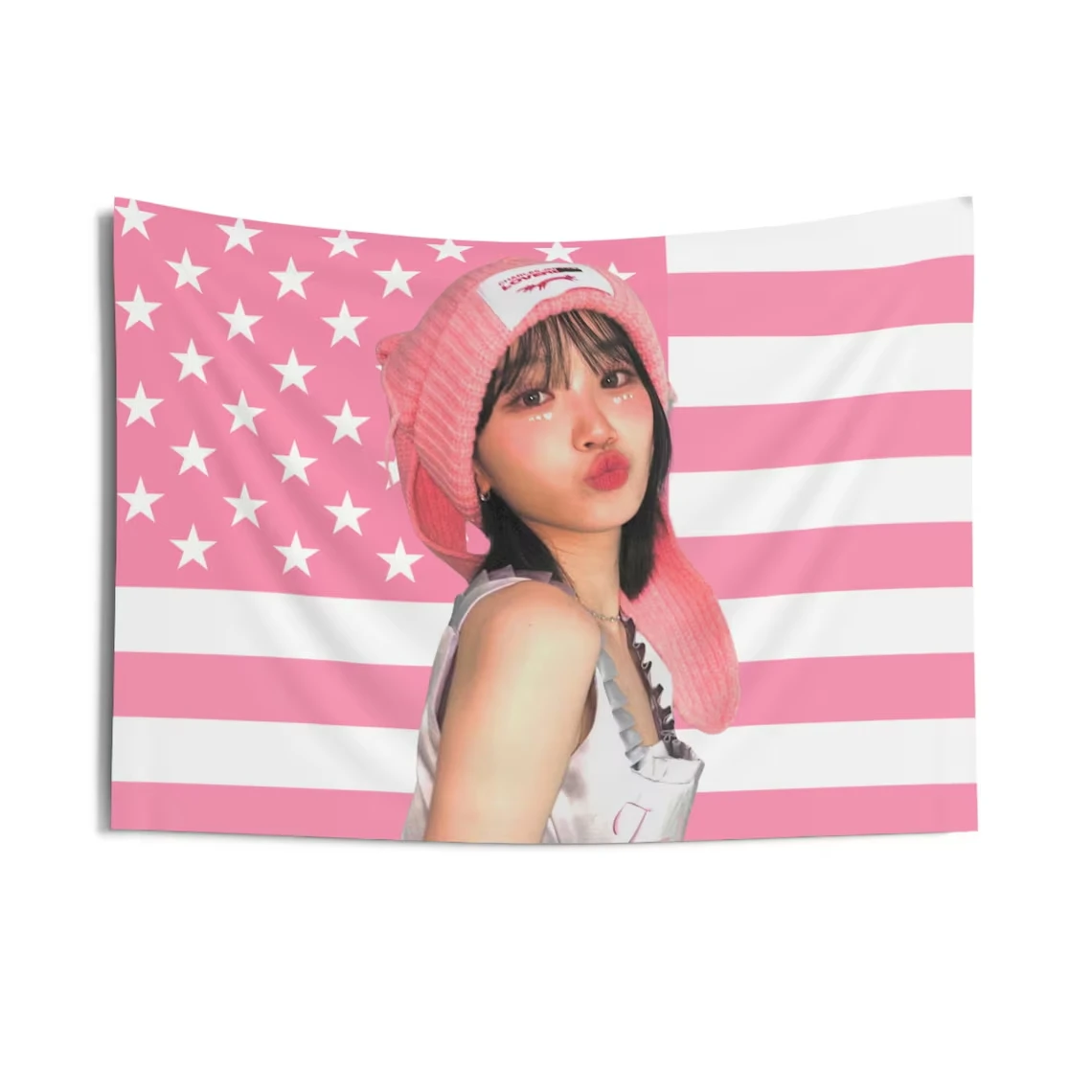 Chaewon Pink America Funny Flag for Room 3x5 Ft Banner Party Supplies Home Decor Hanging Poster for College Room Girls Man Cave