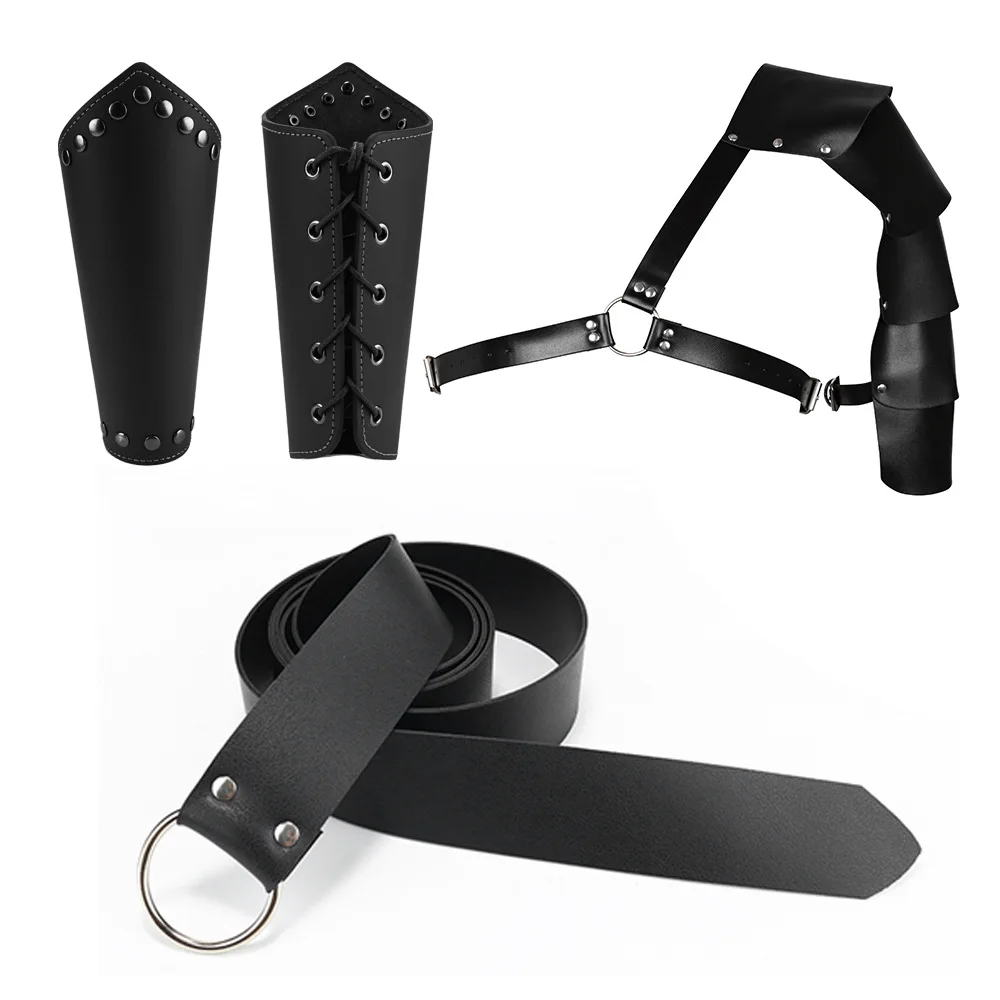 Średniowieczny zestaw plecaków męskich Viking z podwójnymi ramionami Regulowany zestaw plecaków COSPLAY Halloween Odgrywanie ról Rekwizyty na imprezę taneczną