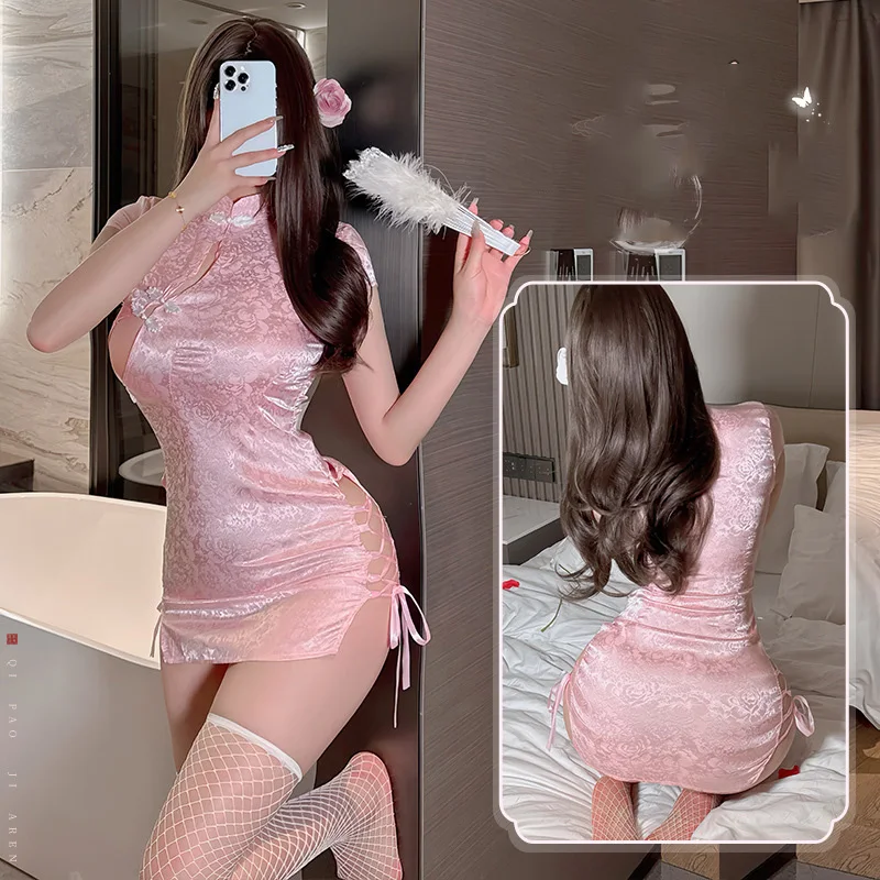 Sexy lingerie Retro Jacquard Chinese Classical Cheongsam Uniform Temptation Battle Robe fetish anal sexy lingerie new 2024 xxx