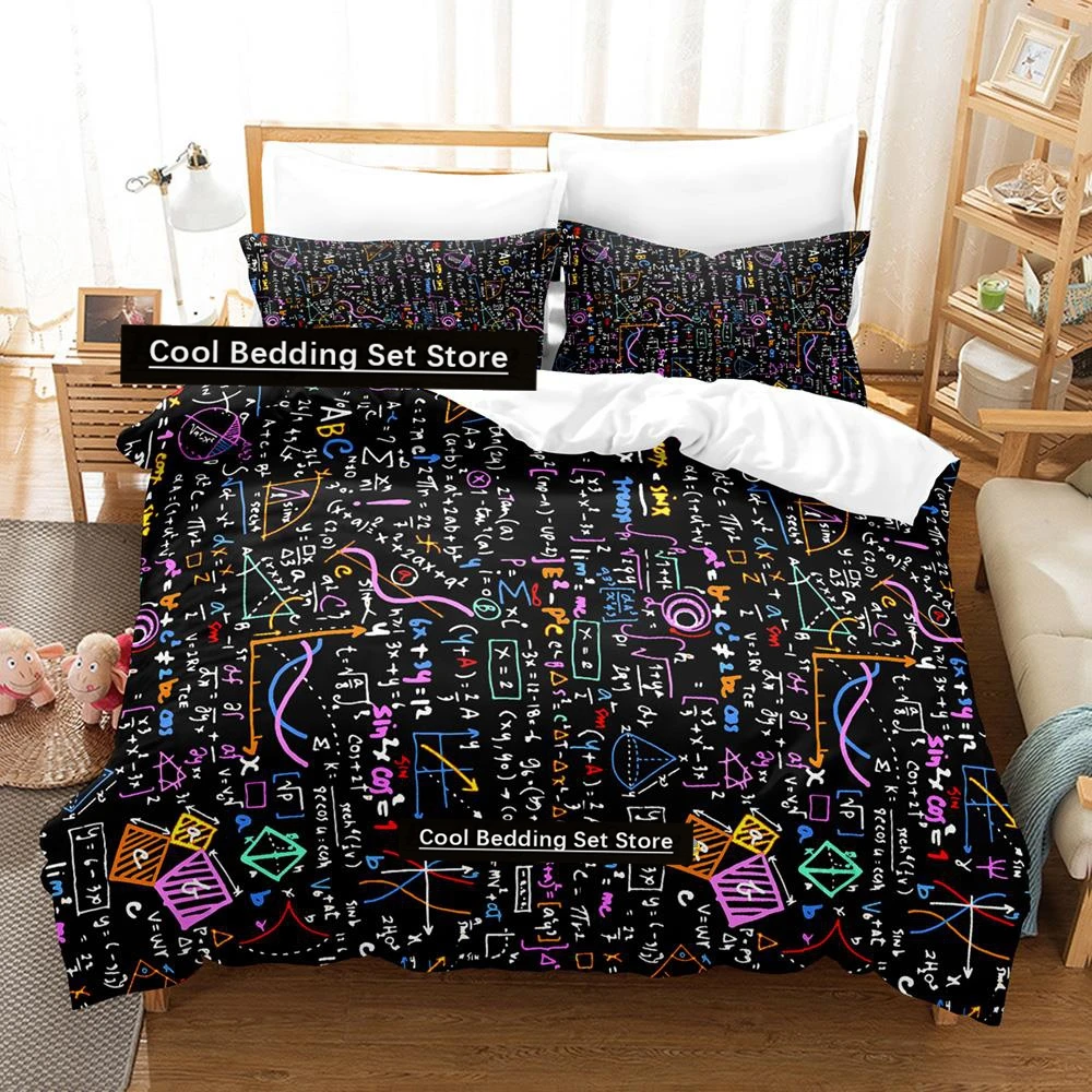 

Personality Blackboard Formula Bedding Set Single Twin Full Queen King Size Bed Set Adult Kid Bedroom Duvetcover Set Teenager