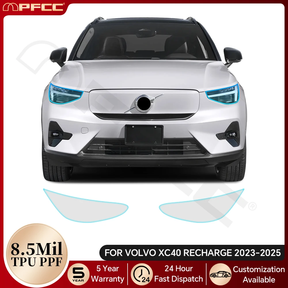 

For Volvo XC40 Recharge 2023-2024 Headlight Rearview Film B Pillar TPU Paint Protection Film Pre-cut PPF Clear Bra Anti-scratch