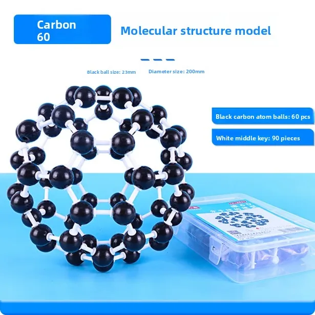 Crystal Structure Model Set for Carbon Allotropes: Diamond, Graphite, C60 & NaCl, Educational Chemistry Teaching Aids