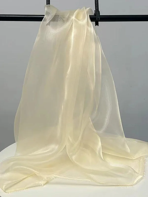 Hilo de cristal brillante perla brillante, precio de un metro, tela de organza, hilo duro, hilo de estilo de alta gama, tela para ropa de boda