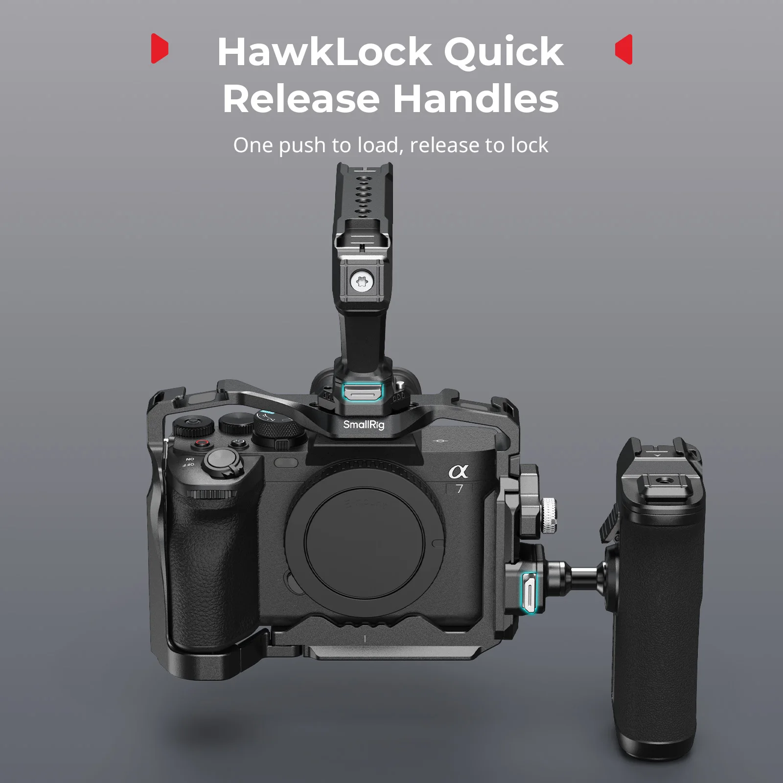Kit de cage SmallRig "HawkLock" pour Sony Alpha 7R V/7 IV/ 7S III/1 / 7R IV avec poignée supérieure/latérale et serre-câble édition avancée 5599