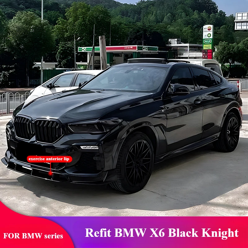 FOR BMW X6 Black Knight model modified B style front lip front shovel 4 section appearance modification kit